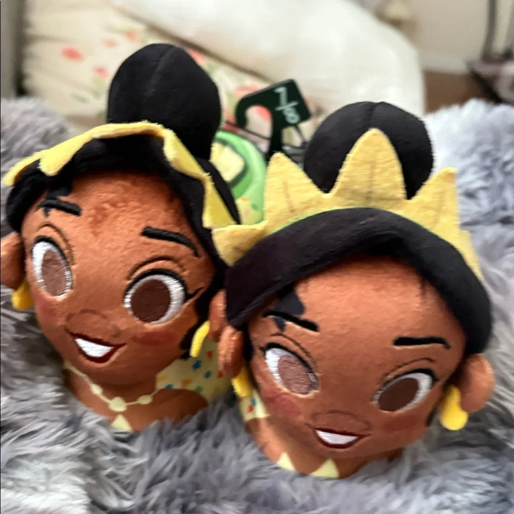 Disney Tiana Plush Slipper for Kids - Green and Yellow